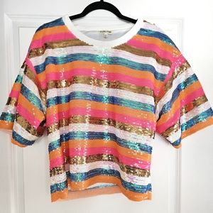Sequin striped top